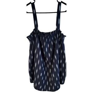 Lane Bryant 18/20 Navy Blue Sleeveless Smocked‎ Tank Top New